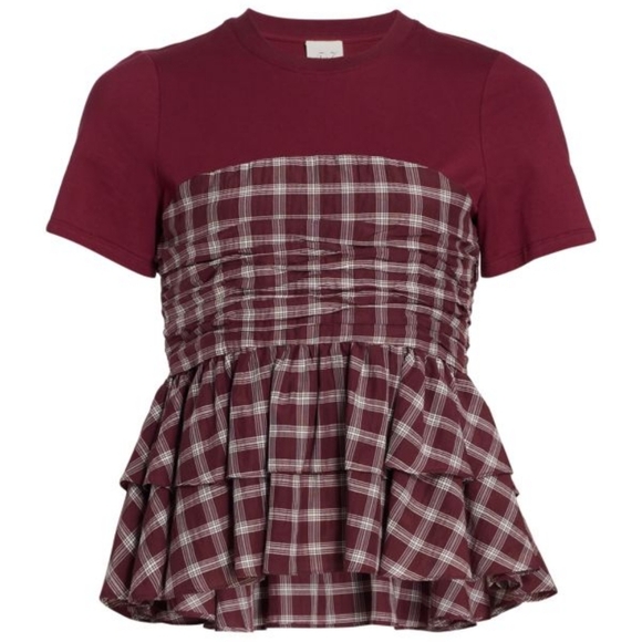 4. NWT CINQ A SEPT VICA MIX MEDIA TOP SIZE SMALL - Picture 1 of 7